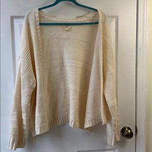 Off the shoulder boho style knit cardigan